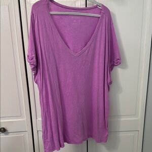 CCB Women's Purple V-Neck Top 2XL